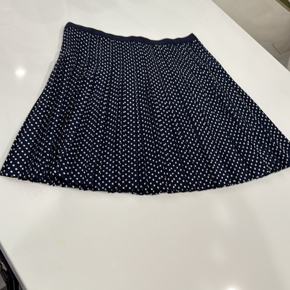 J Crew Navy Polka Dot Pleated Skirt - Picture 9 of 10